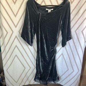 Elegant Charcoal Velour Dress